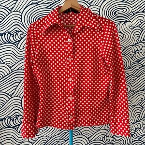 Vintage Polka Dot Button Up